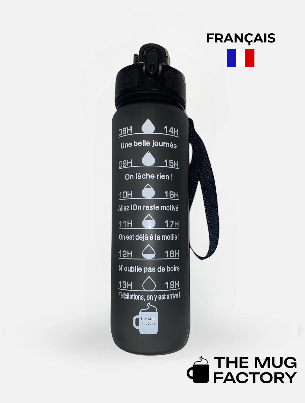 Motivational Bottle 1L - Gourde motivante en Français