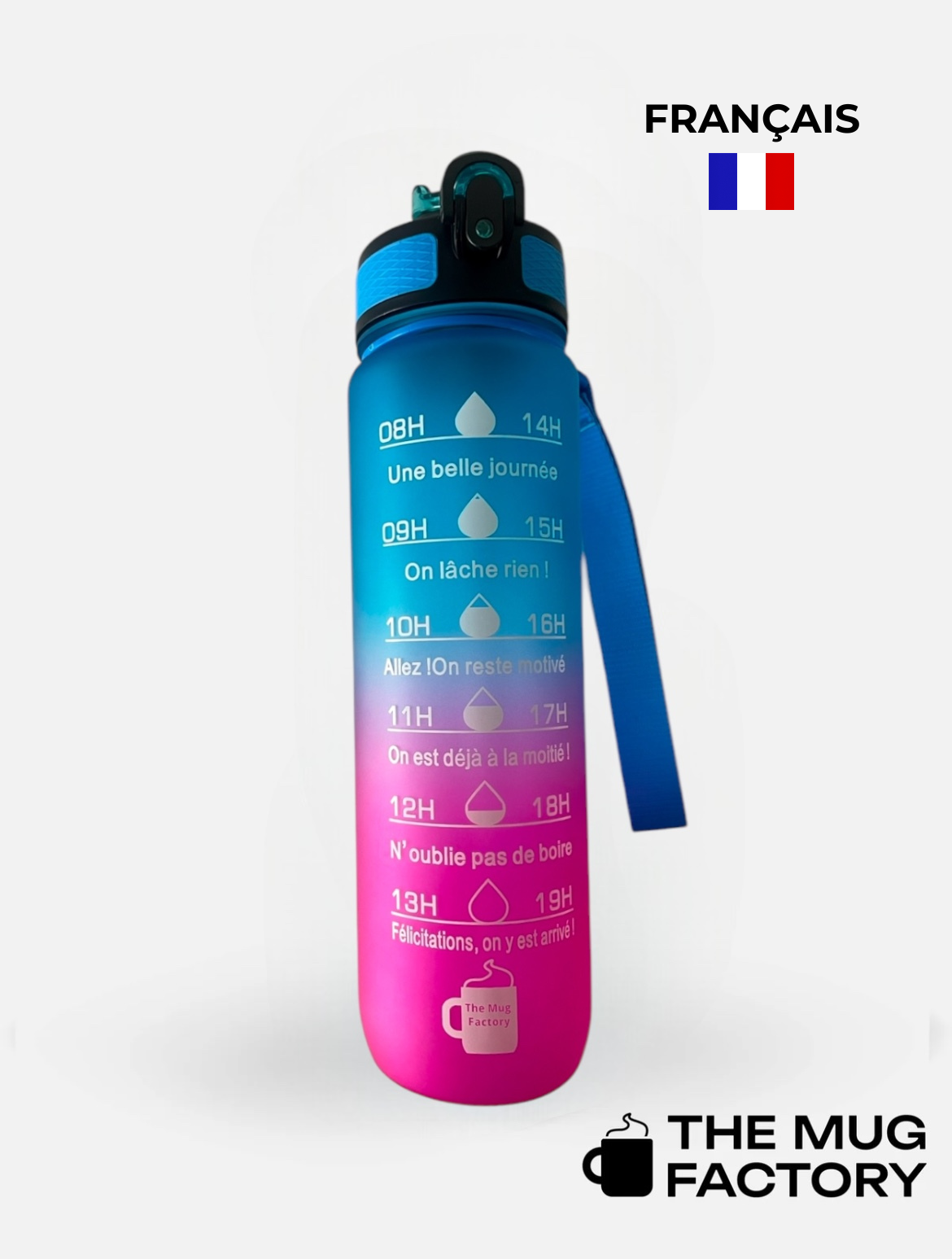 Motivational Bottle 1L - Gourde motivante en Français
