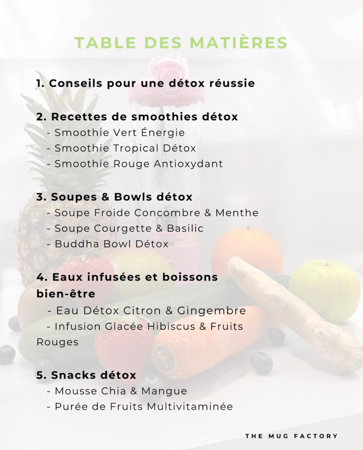 E-Book recettes Détox - Smoothie Bottle