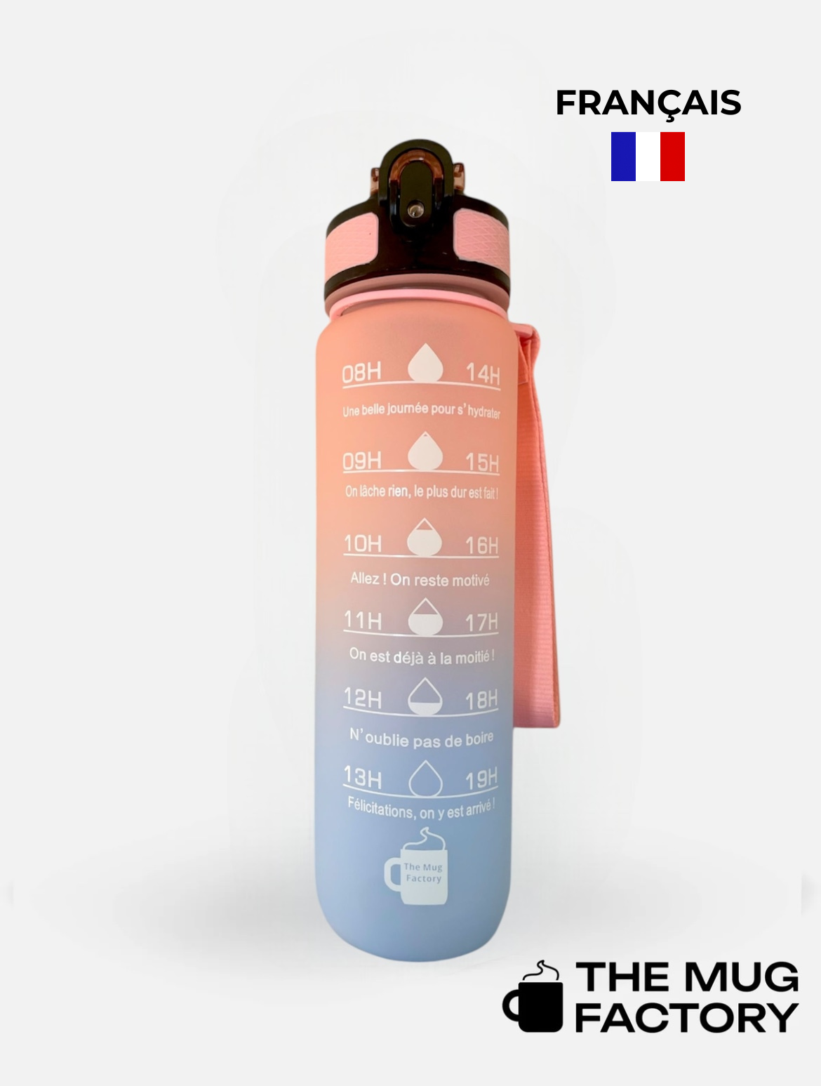 Motivational Bottle 1L - Gourde motivante en Français