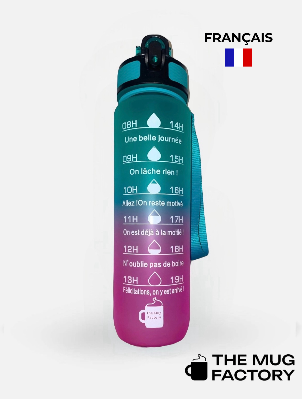 Motivational Bottle 1L - Gourde motivante en Français