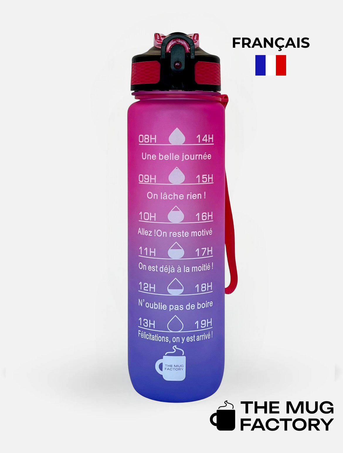 Motivational Bottle 1L - Gourde motivante en Français