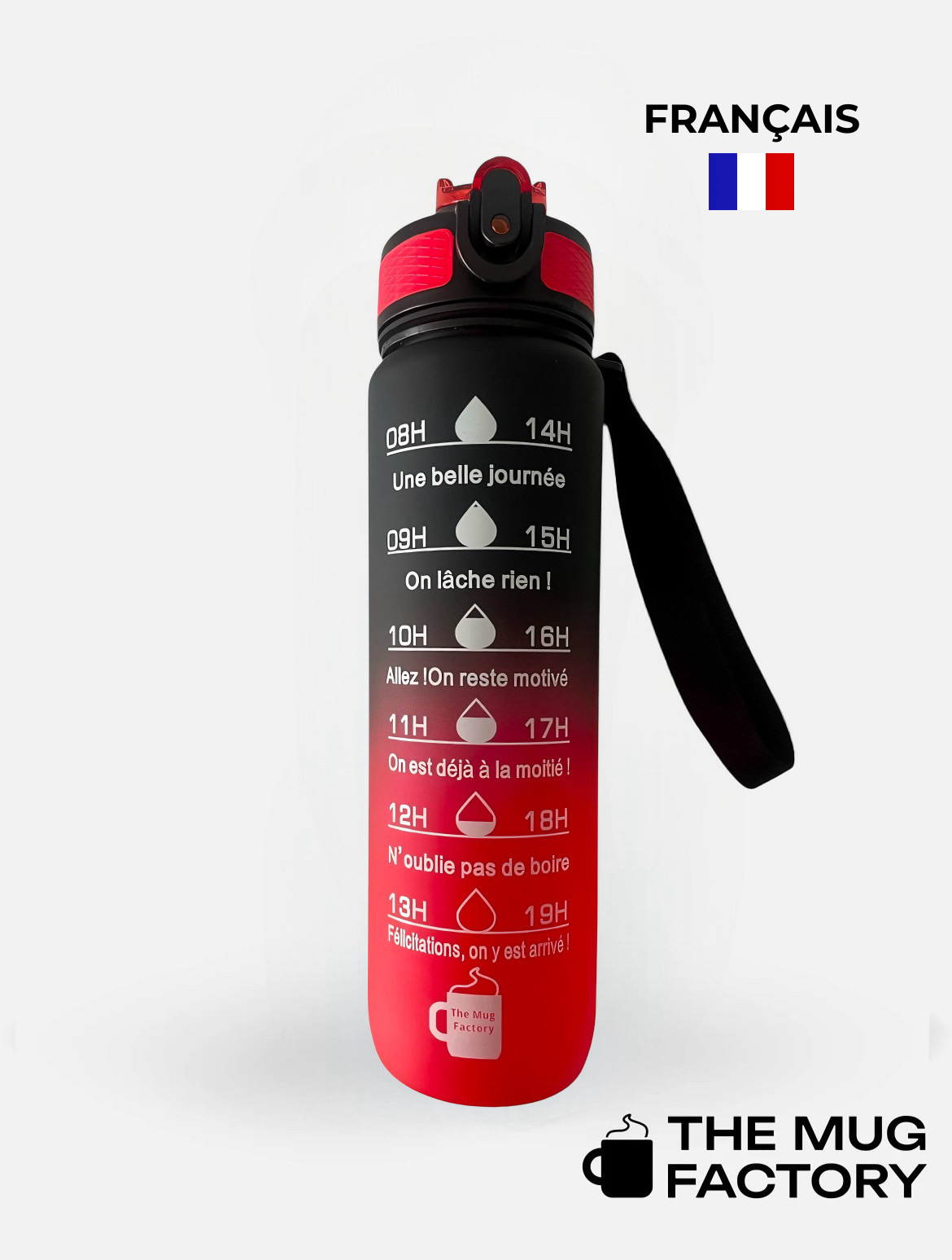 Motivational Bottle 1L - Gourde motivante en Français