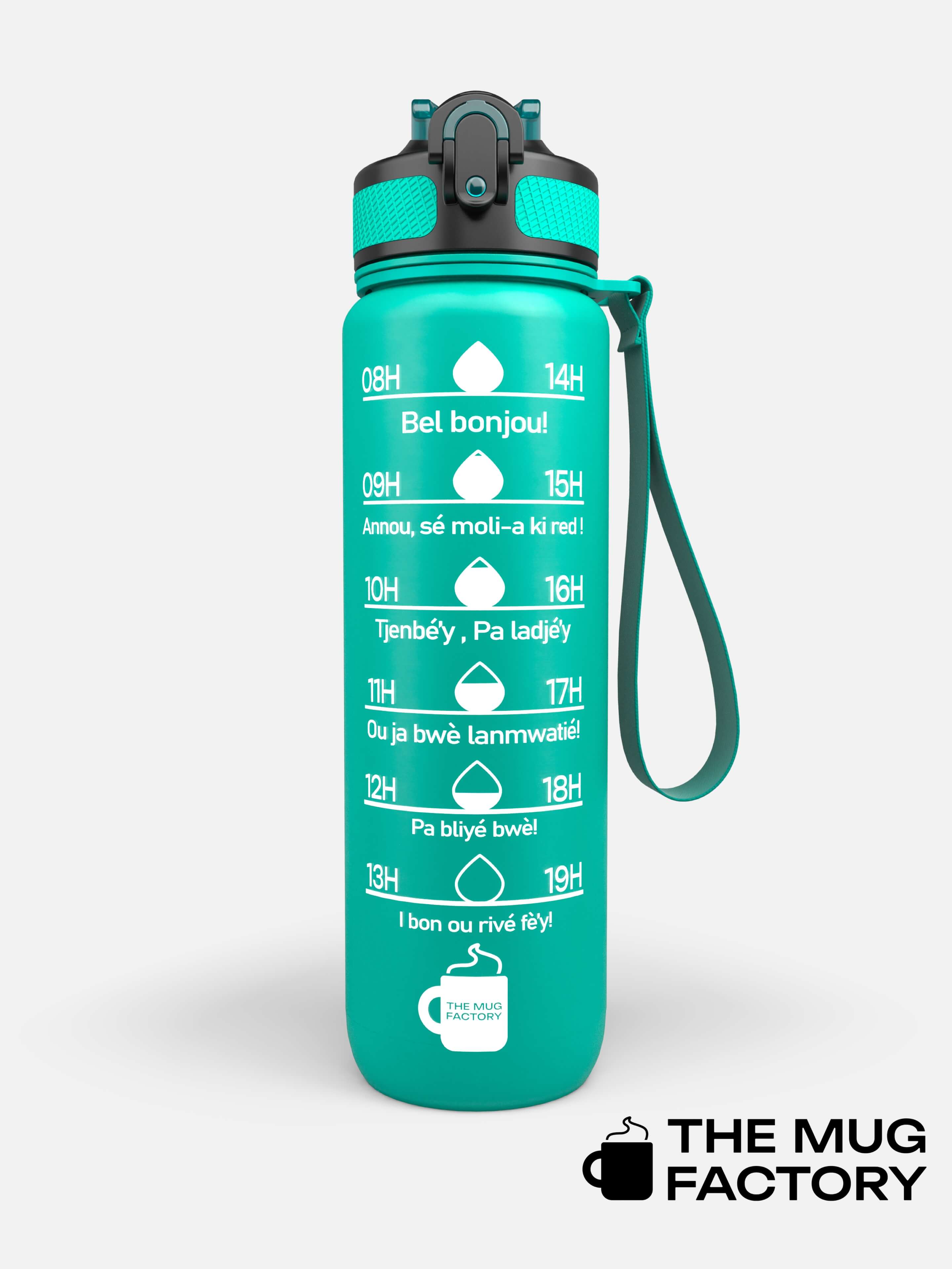 Motivational Bottle 1L - Gourde avec messages motivants créole Martiniquais