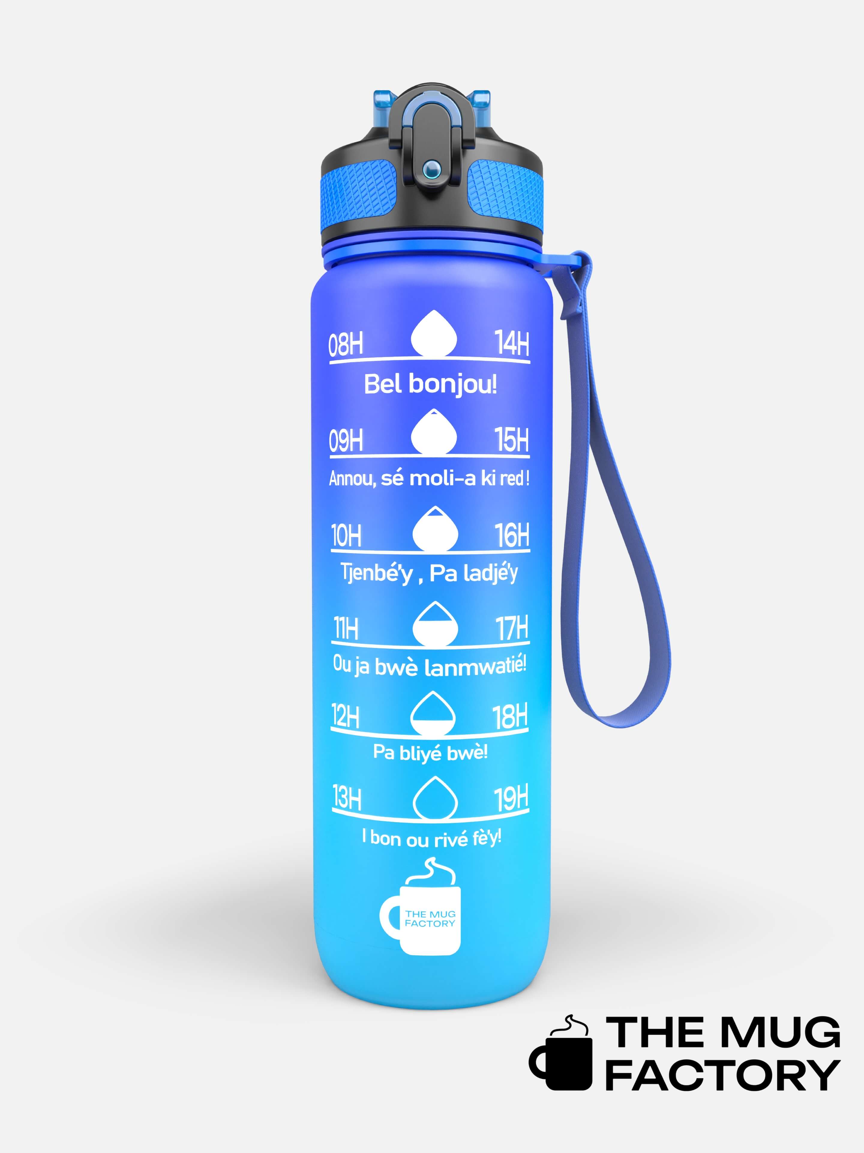 Motivational Bottle 1L - Gourde avec messages motivants créole Martiniquais