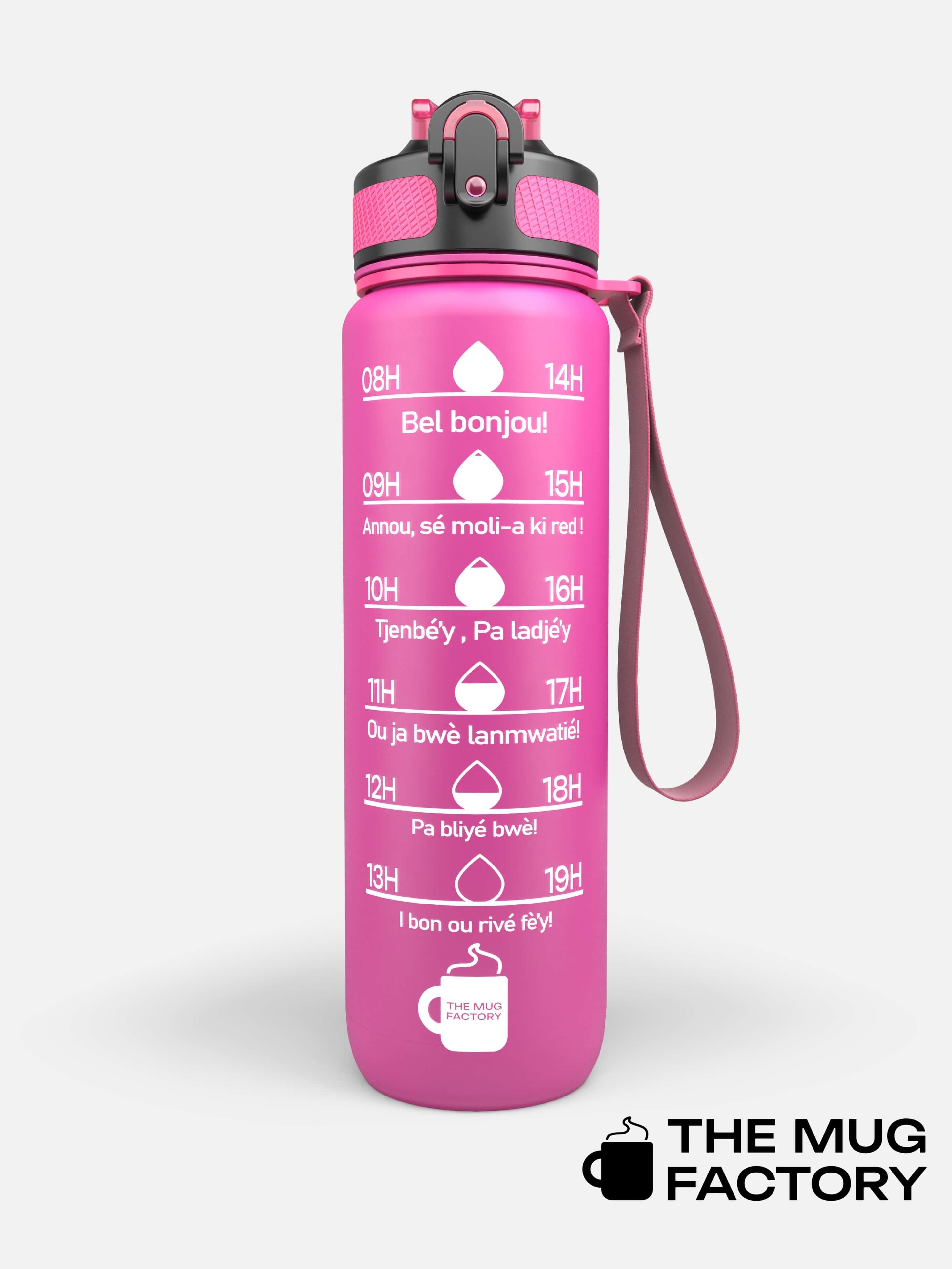 Motivational Bottle 1L - Gourde avec messages motivants créole Martiniquais